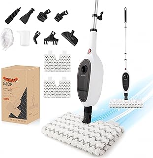 Steam Mops for Floor Cleaning, Unique Double-Sided Flip Design, 15 Seconds Fast Heating,10-in-1 Steam Cleaner for Kitchen, Living Room Wood Floor Tile Cleaning