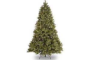 Polygroup Pre-Lit "Feel Real" 6.5-Foot Artificial Full Downswept Douglas Fir Christmas Tree
