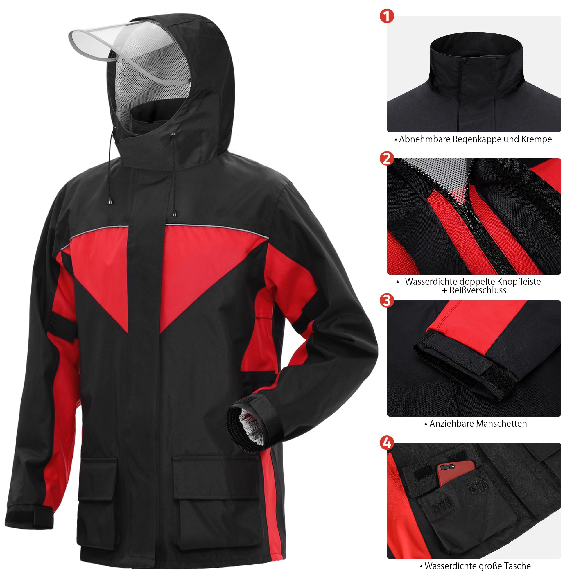 Coutyuyi Motorrad Regenanzug Herren Wasserdicht Atmungsaktiv Regenbekleidung outdoor fahrrad softshellregenjacke