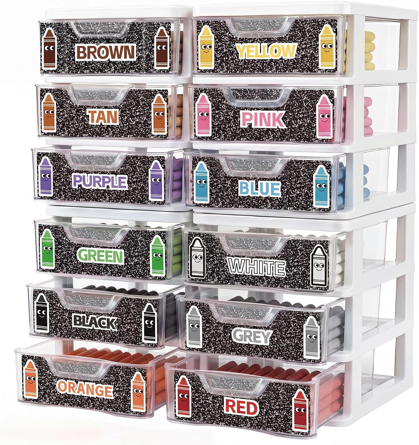 Wenqik 12 Pcs/ 4 Pack Plastic Crayon Organizer for Classroom Back to School