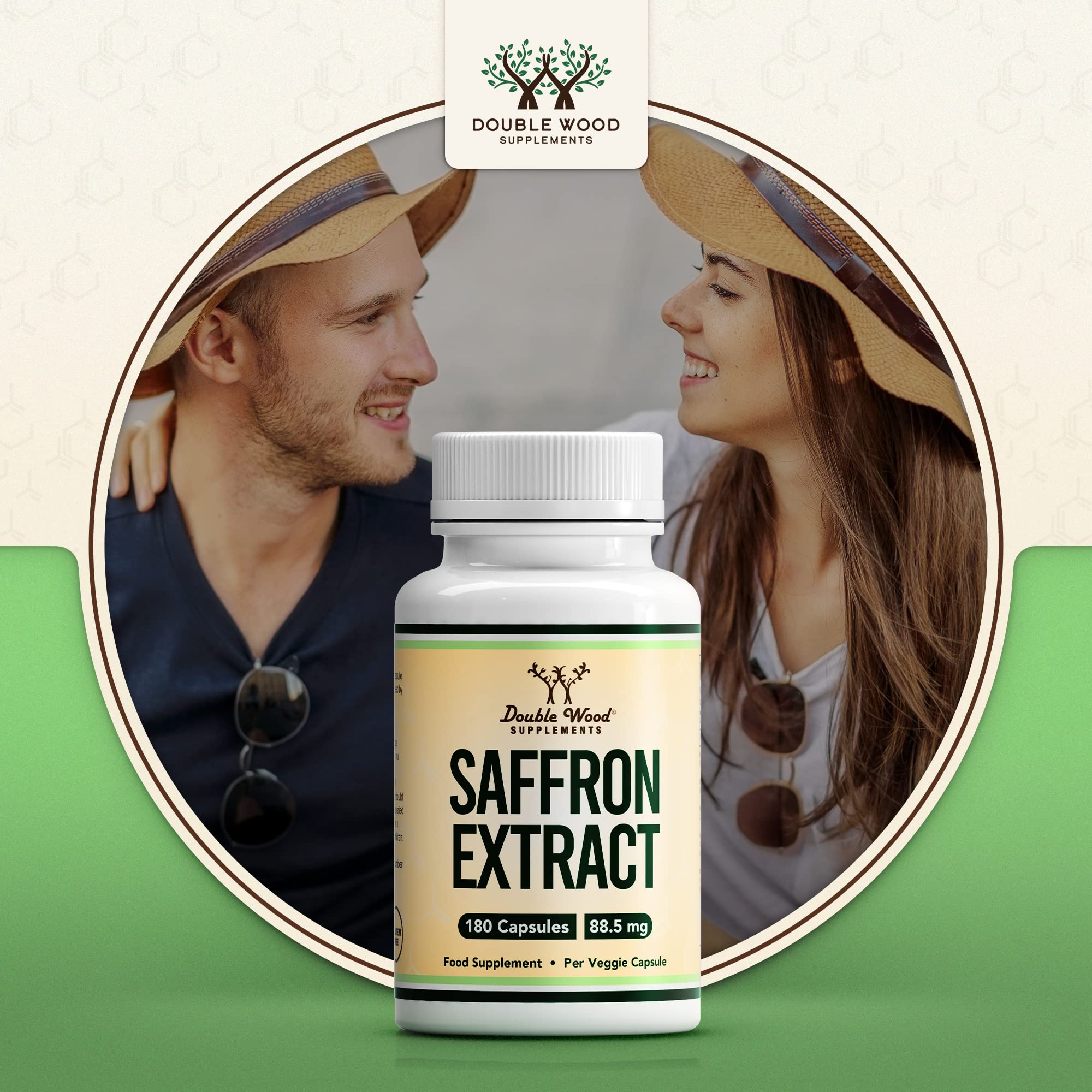 DW Safran Complement | 180 Safran Gelules - 88,5 mg d' Extrait de Saffron par Portion | Haute Teneur Saffron | Sans OGM Sans Gluten | Fabriqué au Royaume-Uni