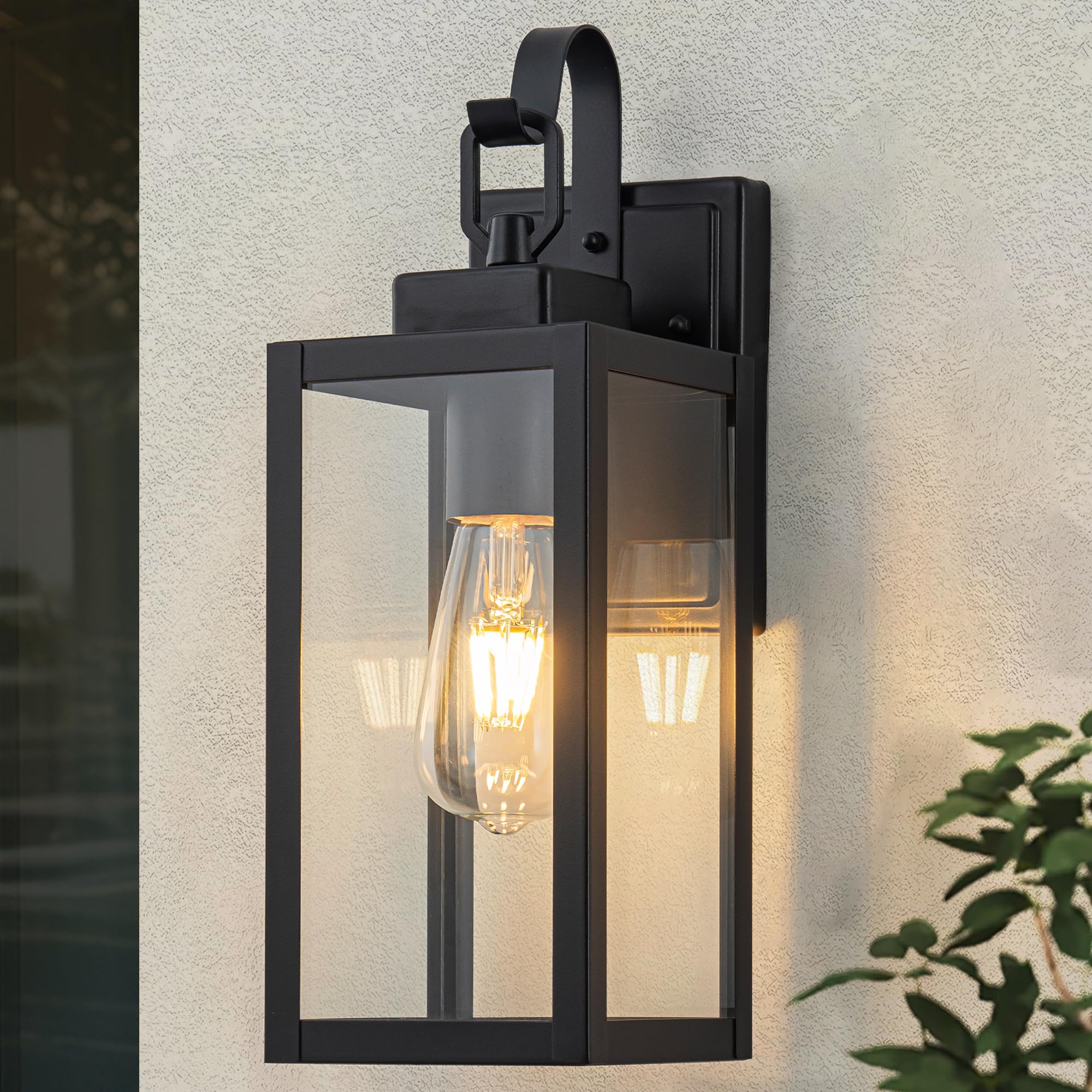 EDISHINE Applique da Parete con Telaio in Alluminio, Impermeabile IP44, Attacco E27, Installazione Facile, Stile Vintage, Applique da Esterno Ideale per Giardino, Patio e Terrazza, Antracite