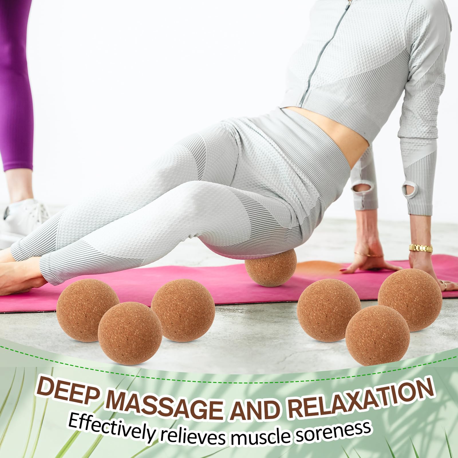 Seenelling Confezione da 20 palline da massaggio in sughero da 7,6 cm, per massaggi profondi dei tessuti profondi, palline da yoga in sughero naturale, per yoga, pilates, miofasciale, schiena, spalle