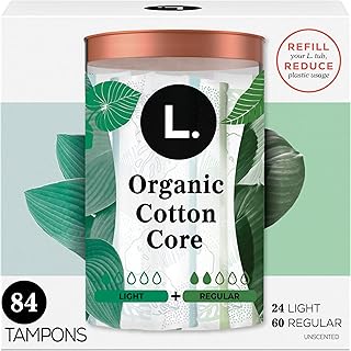 L. Cotton Tampons Light/Regular Absorbency Multipack, Contains an Organic Cotton Core, Made Without Synthetic Pesticides, ...