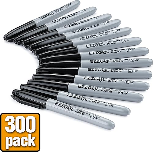 Miniatura 4 de Marcadores permanentes a granel, paquete de 300 marcadores permanentes negros de punta fina, marcadores impermeables,
