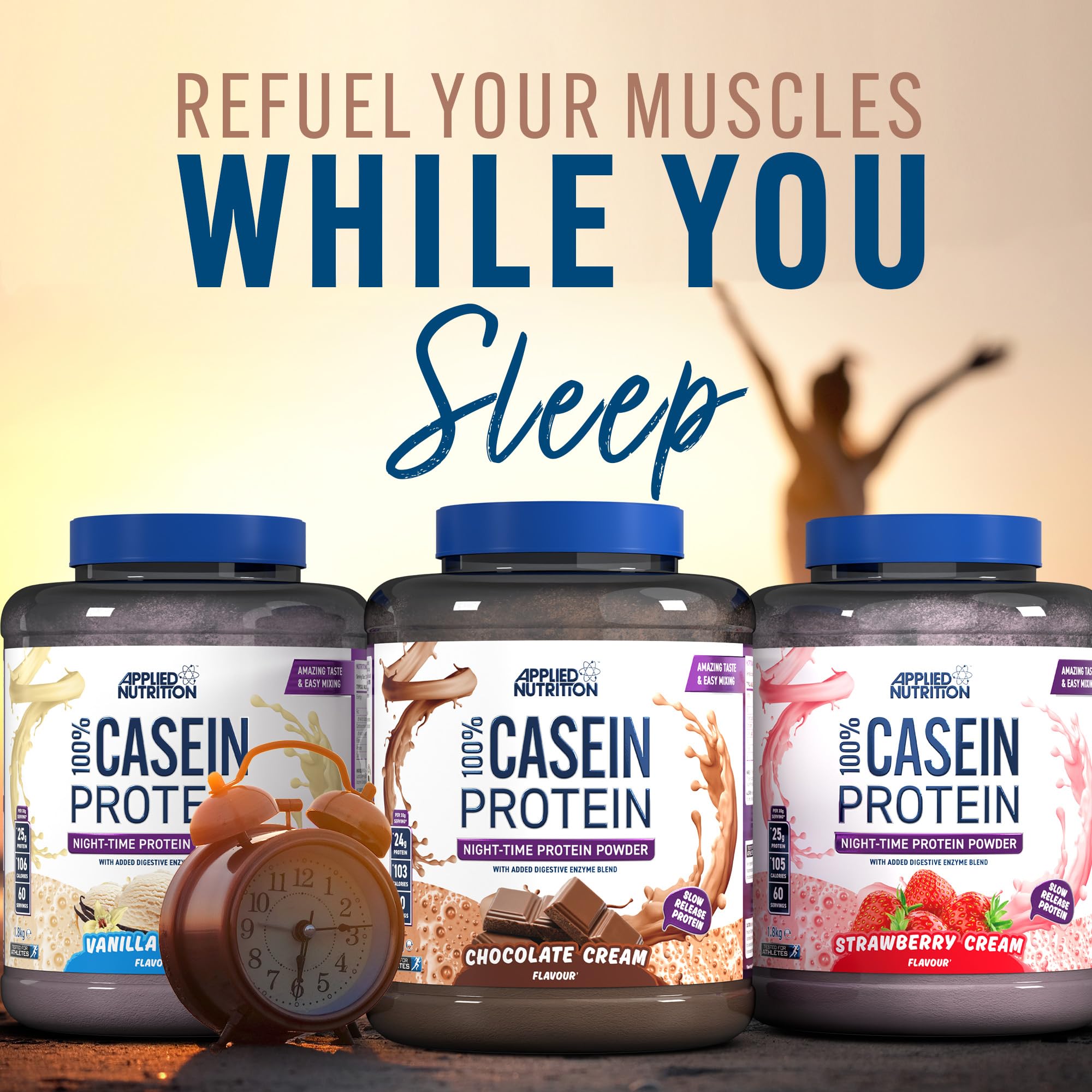 Applied Nutrition 100% Casein Protein, Strawberry Cream - 1800g