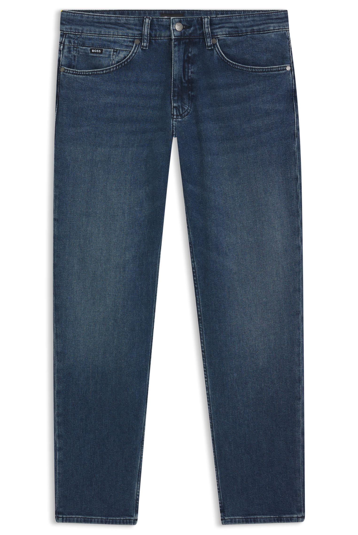 Boss Maine Blaue Regular-fit Jeans Aus Bequemem Stretch-Denim