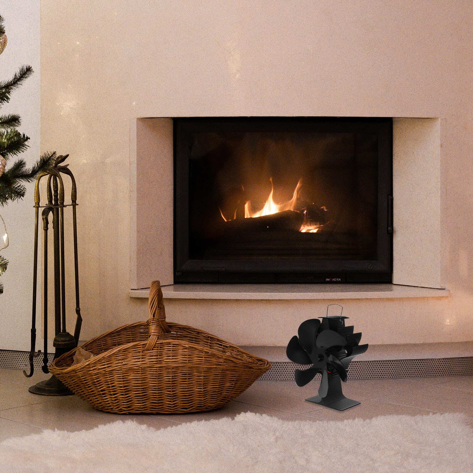 Homoyoyo Ventilatore per Riscaldamento Alimentato a Calore Ventilatore per Focolare Efficiente Distribuisce Aria Calda in Stanza Compatibile con Riscaldamenti a Legna, Gas o Pellet senza Ne