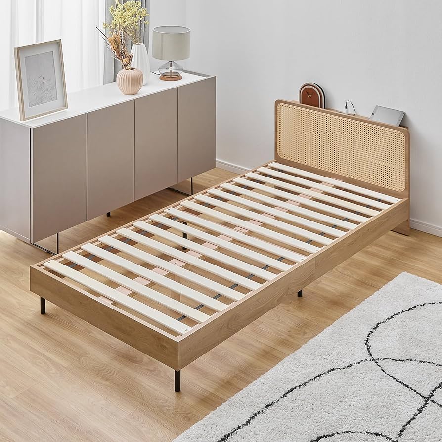 LOWYA セミダブル　ベット セミダブル] ベッドフレーム 単品orマットレスセット 宮付き