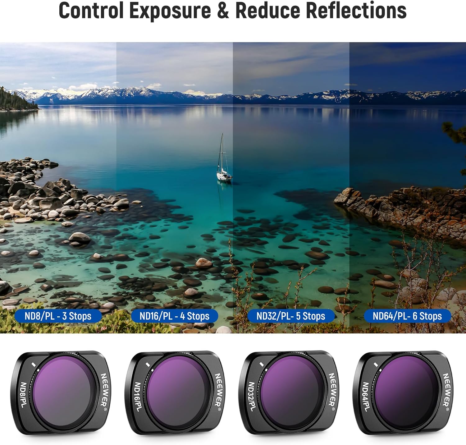 NEEWER 14 Pack Magnetic ND Filter Set + 2X Cleaning Cloth Compatible with DJI Osmo Pocket 3, CPL ND8/16/32/64/128/256/1000 ND8/PL ND16/PL ND32/PL ND64/PL Black Mist Diffusion 1/4 LPR Effect Filter