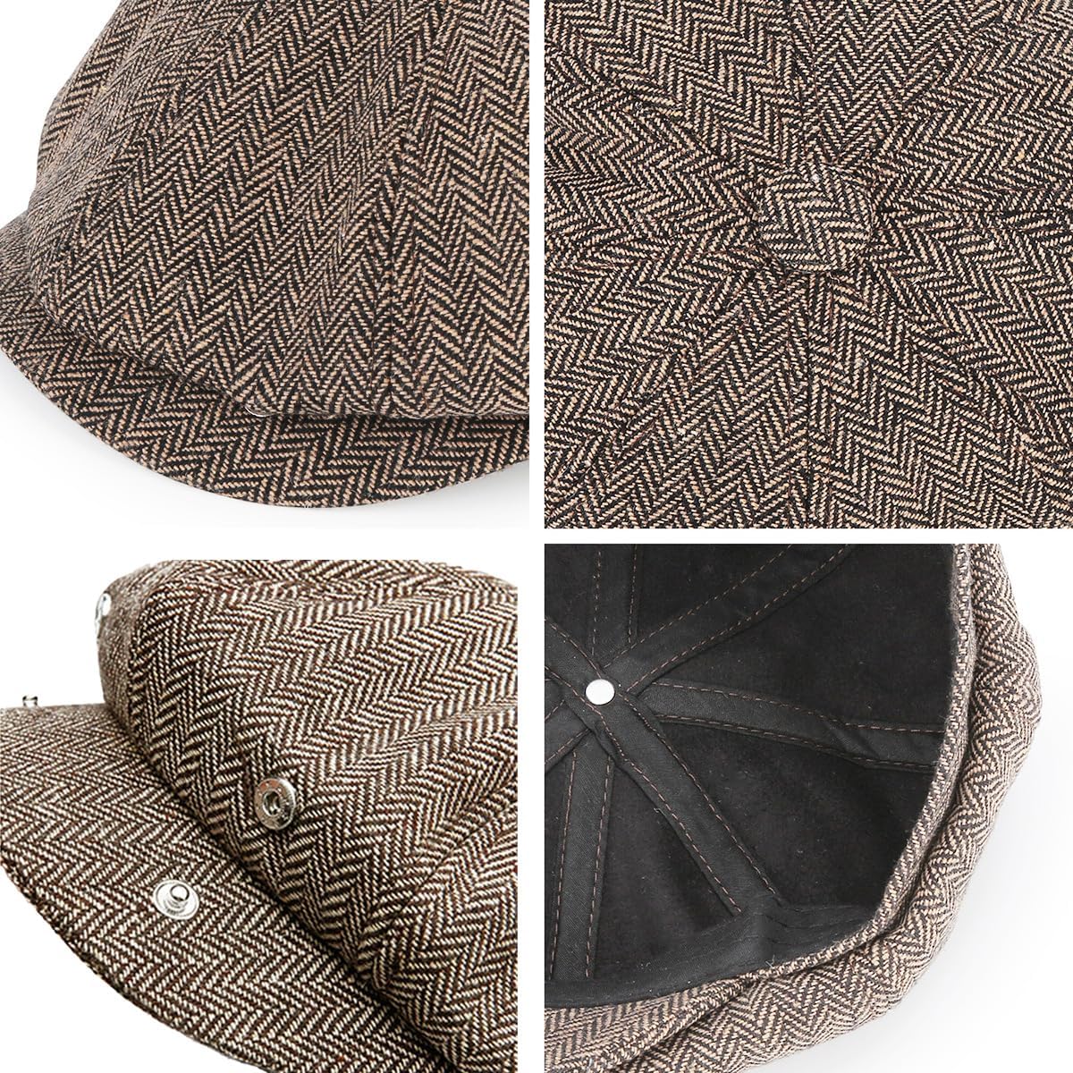 Women’s Wool Blend Tweed Newsboy Cap Stylish Vintage Irish Gatsby Flat Cap Fall & Winter - Image 4