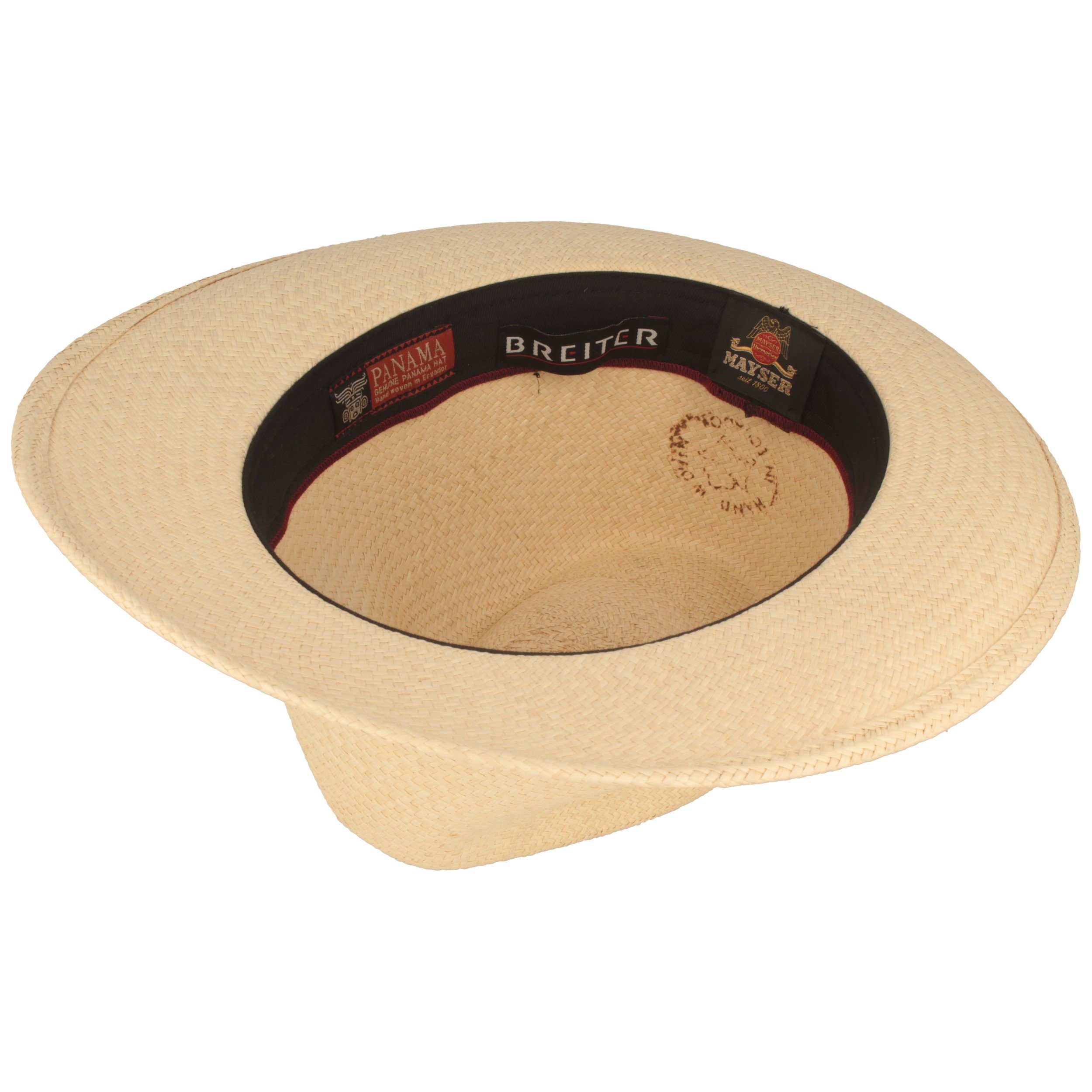 Mayser Albenga Panama Bogarthut Panamahut Strohhut Sommerhut Sonnenhut Herren - Made in The EU mit Ripsband, Ripsband Frühling-Sommer