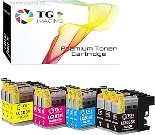 TG Imaging (12-Pack) (550 Pages) Compatible LC201 LC203 Ink Cartridge Replacement for Brother MFC-J460DW MFC-J480DW MFC-J885DW MFC-J485DW MFC-J4320DW MFC-J4420DW Printers (3B+3C+3Y+3M)