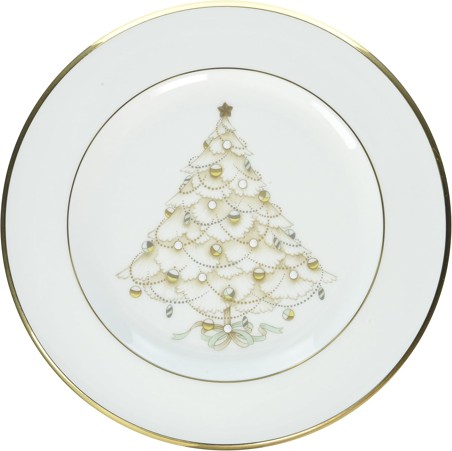 Noritake Palace Christmas Gold Holiday Accent Plate White