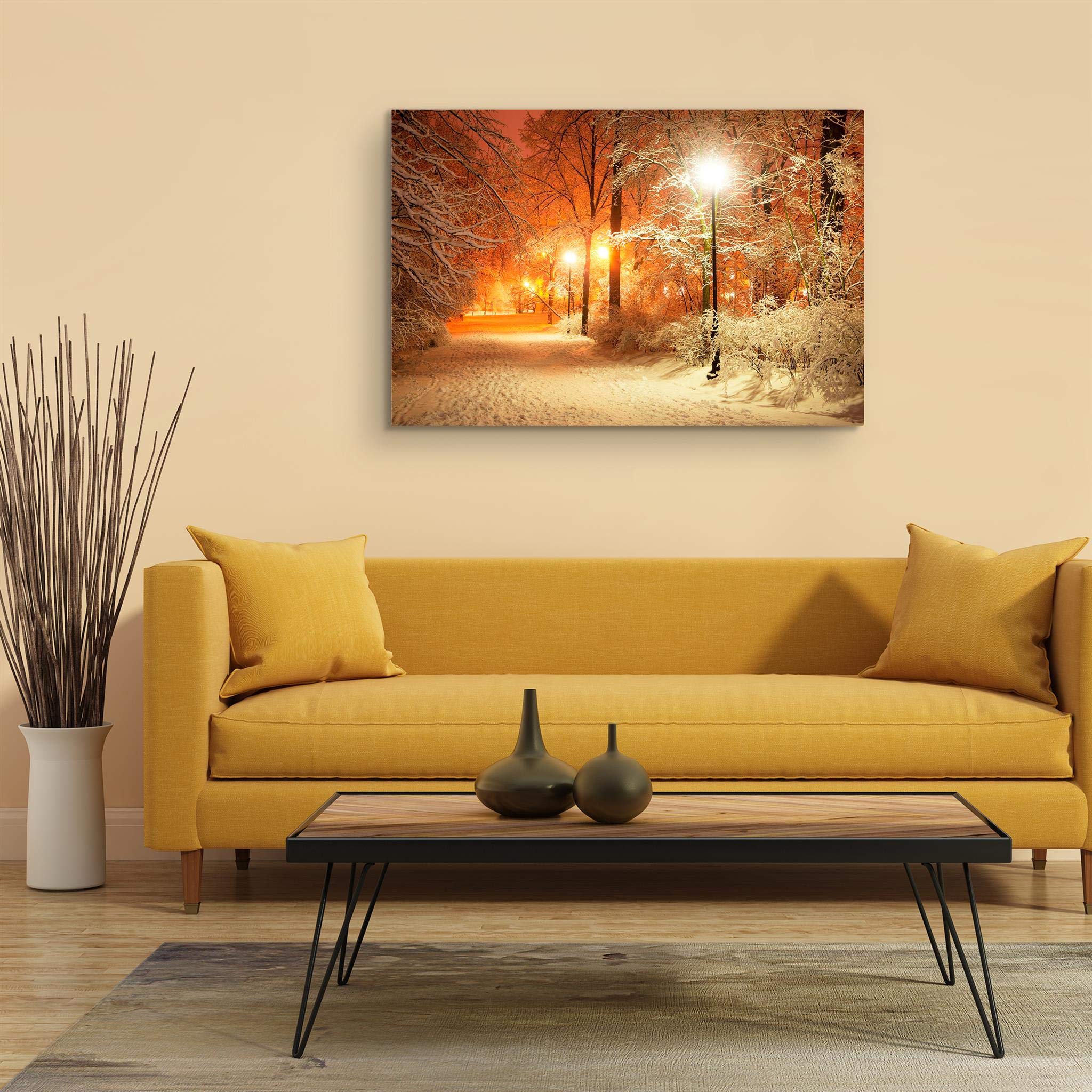 Startonight Canvas Wall Art Decor Red Leaves in the Morning Painting