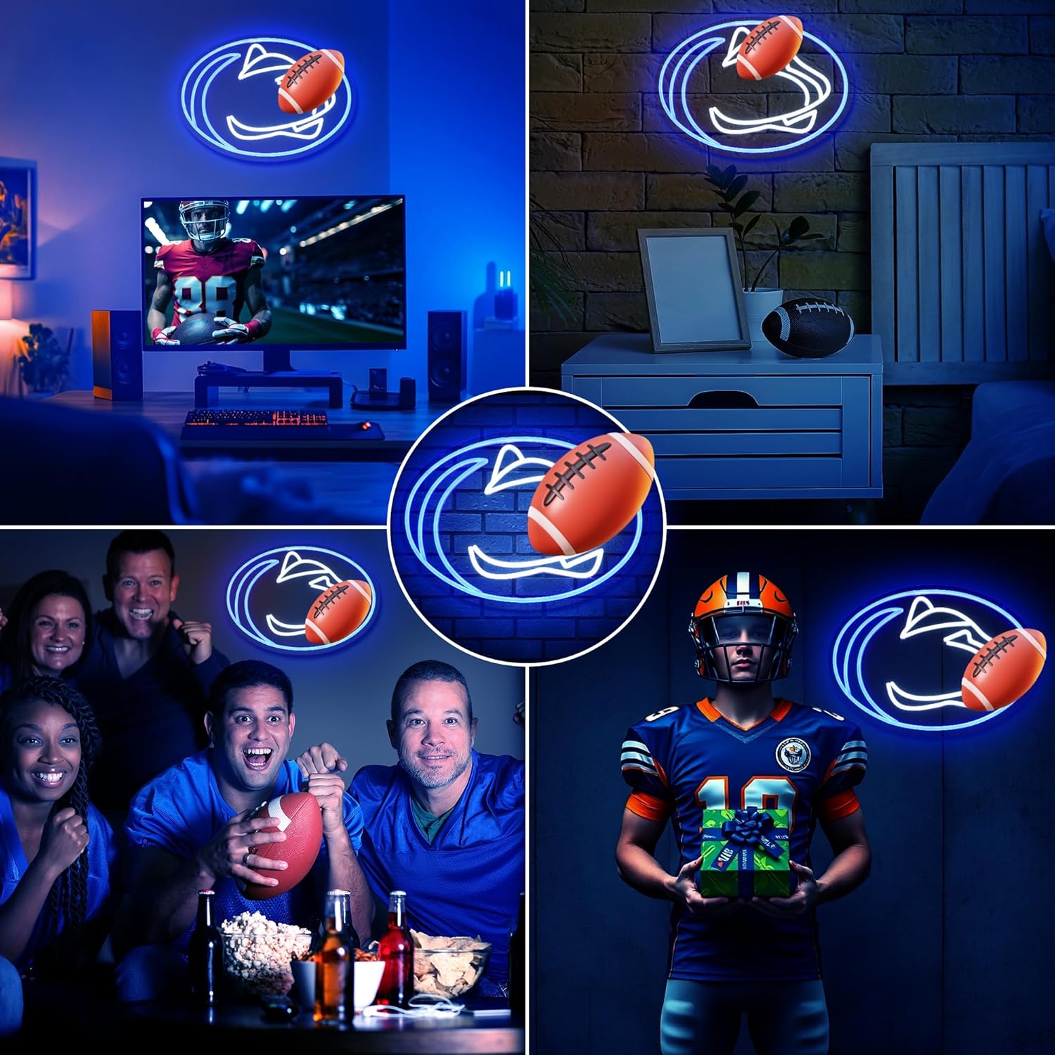 University Team Neon Sign, Light Up Dimmable College State Football SoccerTeam Logo Led Neon Sign Light Hanging for Wall Decor, Bedroom, Dormitory, Man Cave, Birthday Christmas Gift - Image 5