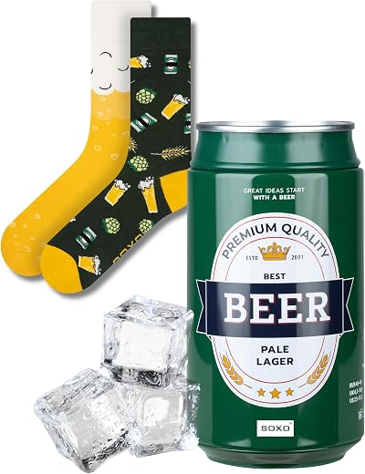 soxo Lattina Birra Calzini Uomo Divertenti Idee Regalo Cotone Calze Birre Regali Per Lui 40-45 1-4 Paia