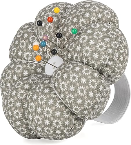 Miniatura 6 de NEOVIVA Pinc para coser con pulsera, bonito cojín de muñeca para costura diaria, estilo calabaza, paquete de 2, lunares rojos