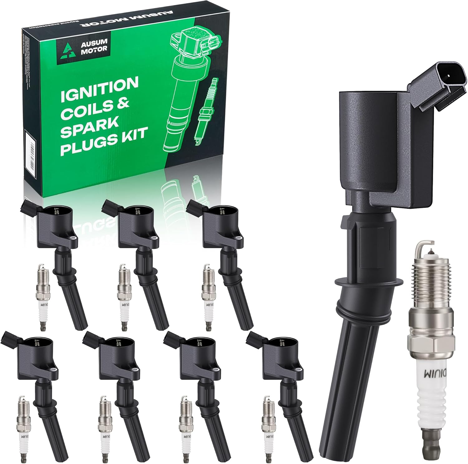 Ignition Coil Packs DG508 & Iridium Spark Plugs SP493 Fit for Ford F150 Crown Victoria E150 E250 Explorer Expedition & Mercury & Lincoln