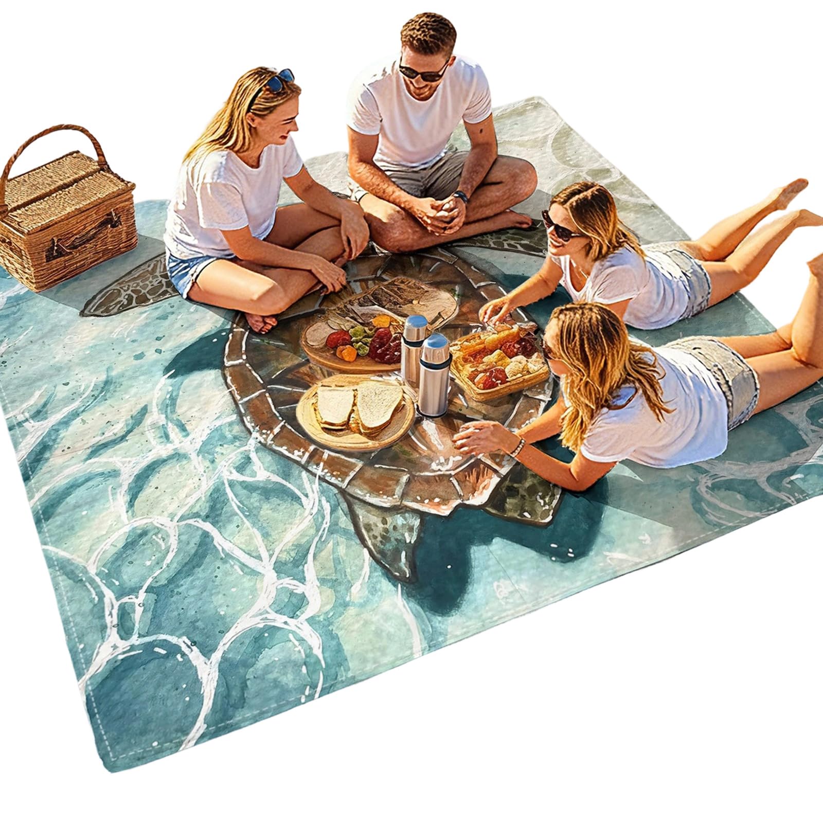 Carotoe P Lightweight Beach Mat Quick Dry Outdoor Sitting Blanket With 3 Layer Construction Great For Travel And Leisure Outdoor Meal Blanket