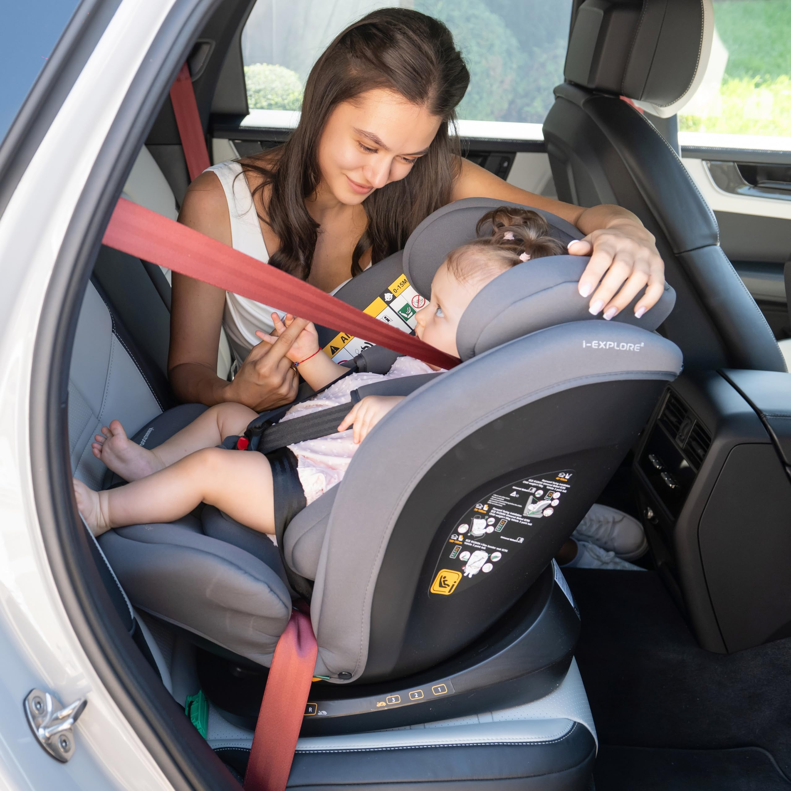 KikkaBoo Seggiolino Auto 0–36 kg Reclinabile i-EXPLORE 2, Gruppo 0 1 2 3, Girevole Avanti e Indietro, Imbracatura a 5 Punti, 40–150 cm, Nero - 2