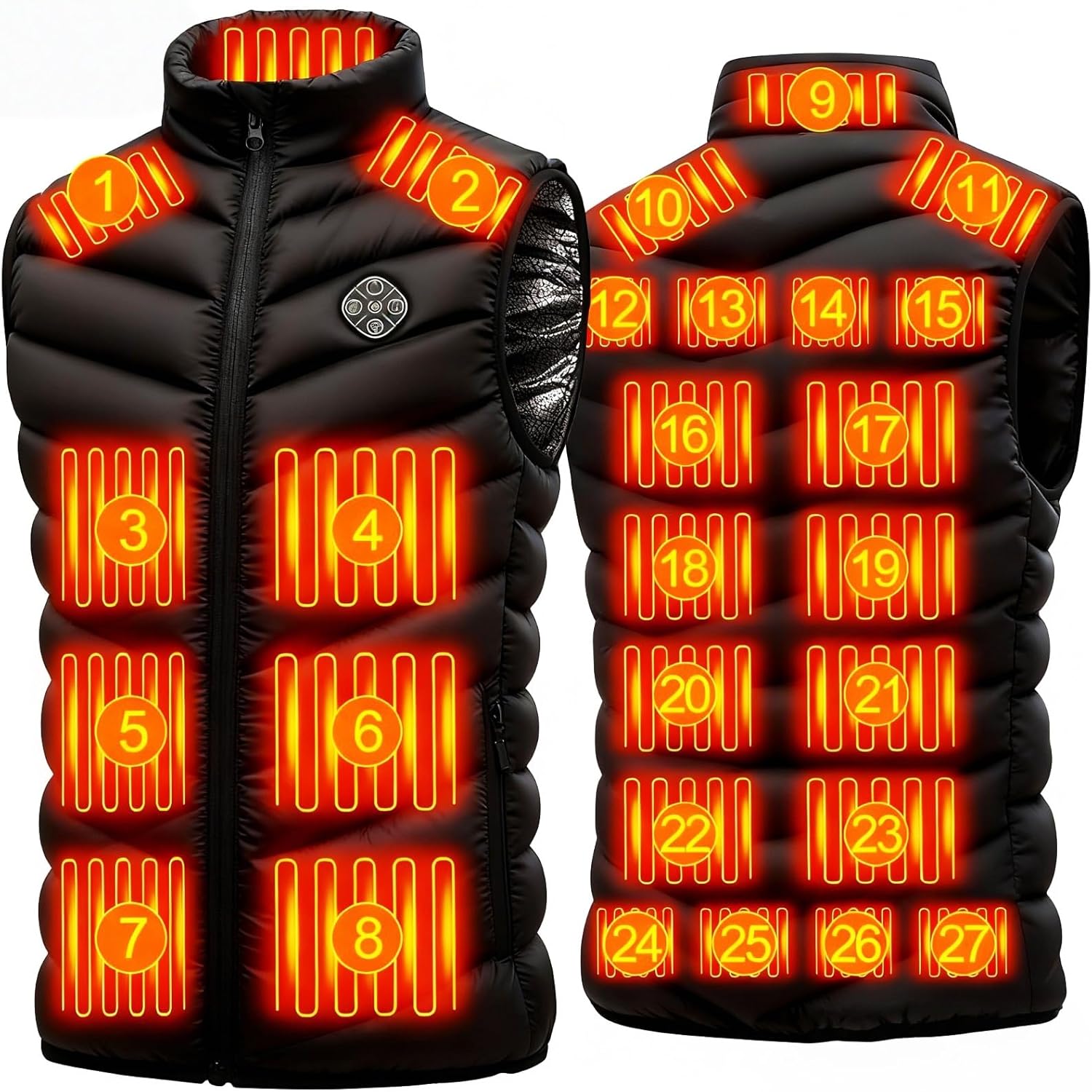 Men’s Heated Vest with 27 Heating Zones,Heated Jackets for Men Women,Electric Warming Vest for Hunting Hiking Camping Men’s Heated Vest with 27 Heating Zones,Heated Jackets for Men Women,Electric Warming Vest for Hunting Hiking Camping