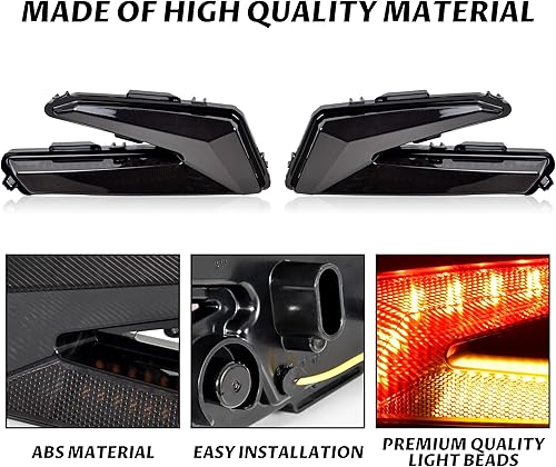 Miniatura 4 de SAUTVS Luces traseras LED con luz de señal de giro amarilla para Can-Am Maverick X3 XDS XRS Max Turbo R 2017-2025 Accesorios (2 unidades, #710004744)