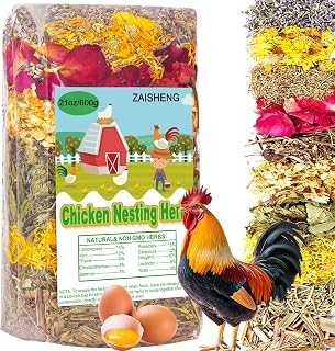21 oz Chicken Nesting Herbs - 10 Dried Floral Herbs for Chickens Coop Refresher & All-Season Box Bedding for Backyard Laying Hens, Chicks, Ducks & Quail