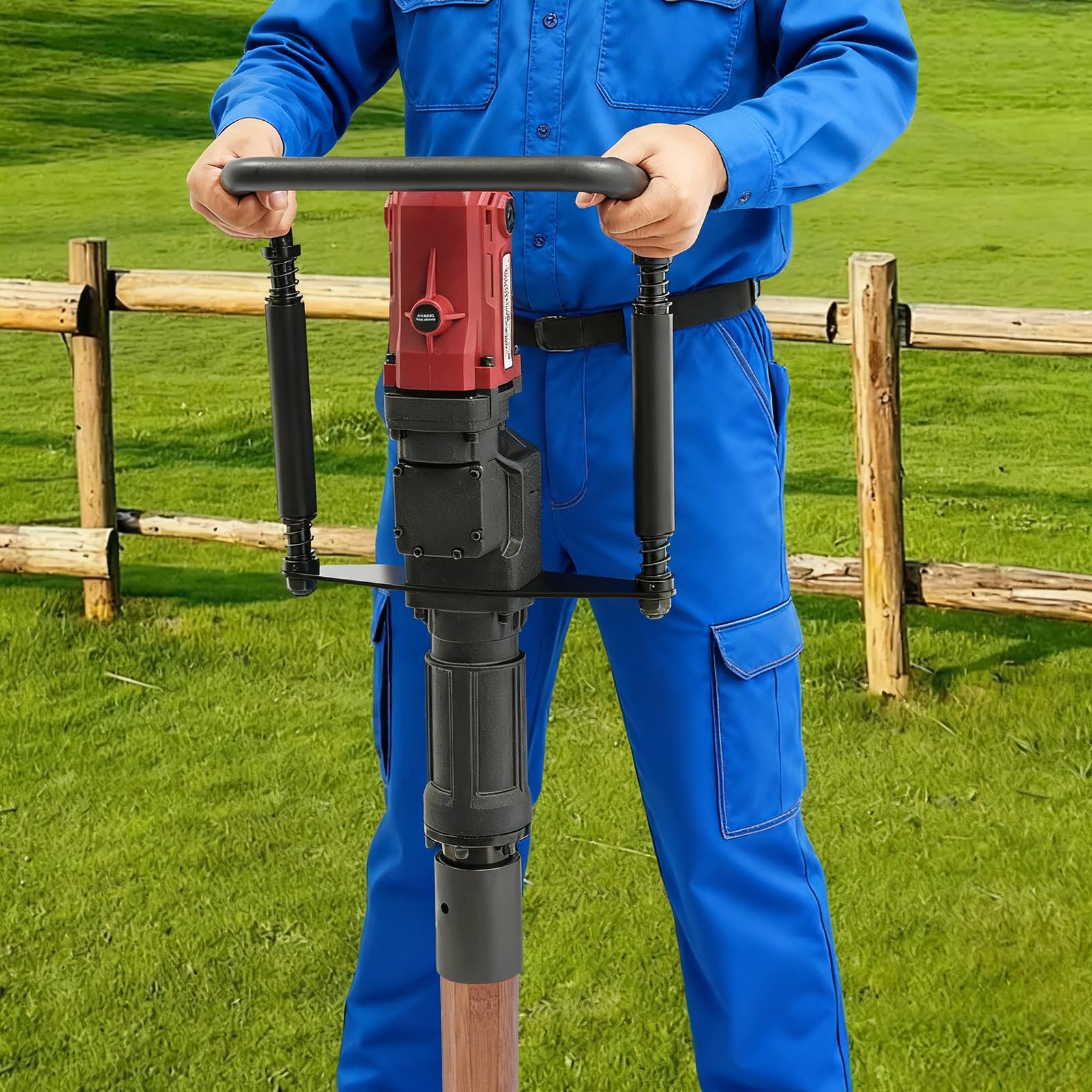 Elektryczny młotek udarowy 220 V, elektryczny młotek palowy, ręczny młotek młotkowy, ręczna maszyna do układania w stos, 2200 W, 2100 bpm, do drewnianych słupków, rur stalowych i rur