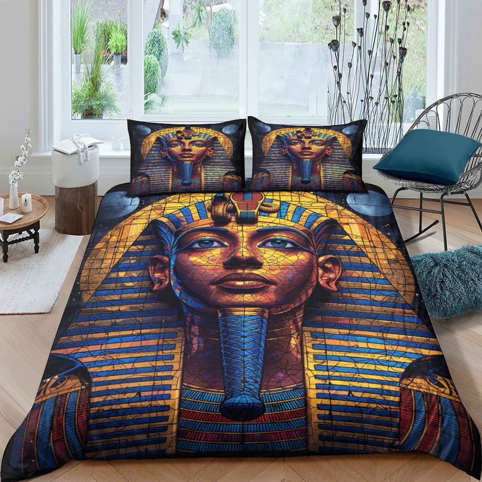 Housse de couette pharaon 220x240 cm en microfibre avec ses 2 taies d'oreiller