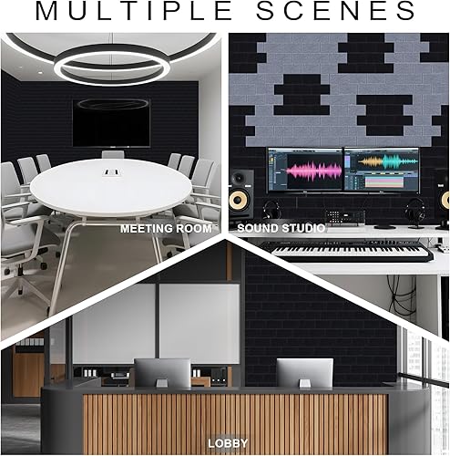 Miniatura 8 de WoveN SounD Paneles de ladrillo acústico sin costuras, visuales, de alta densidad, amortiguación de sonido, bloqueador de ruido decorativo, azulejos