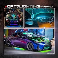 Vista 8 de OPT7 Aura Engine Bay - Kit de luz LED RGB con control remoto, 4 tiras de luz impermeables de 12 pulgadas para debajo del capó, modo multicolor