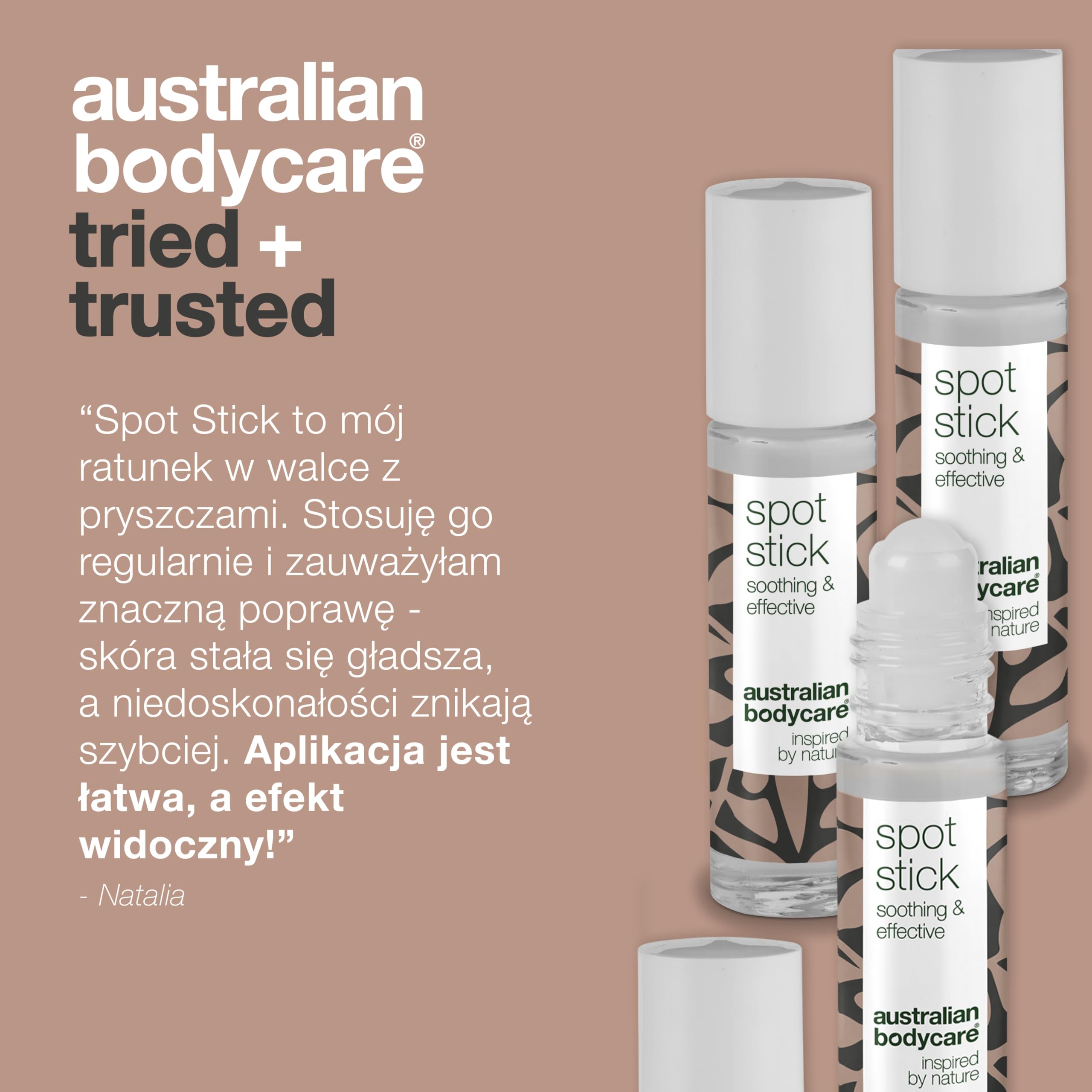 Australian Bodycare Spot Stick 3 x 9ml | Roll-on na niedoskonałości skóry | Działa kojąco i oczyszczająco na pryszcze, zaskórniki i inne wypryski | Z 100% naturalnym Olejkiem z Drzewa Herbacianego
