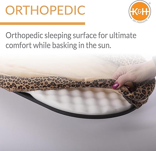 Miniatura 4 de K&H Pet Products Bolster Kitty Sill - Cama perca para gatos grandes, hamaca ortopédica para ventana con capacidad para 40 libras, funda lavable,