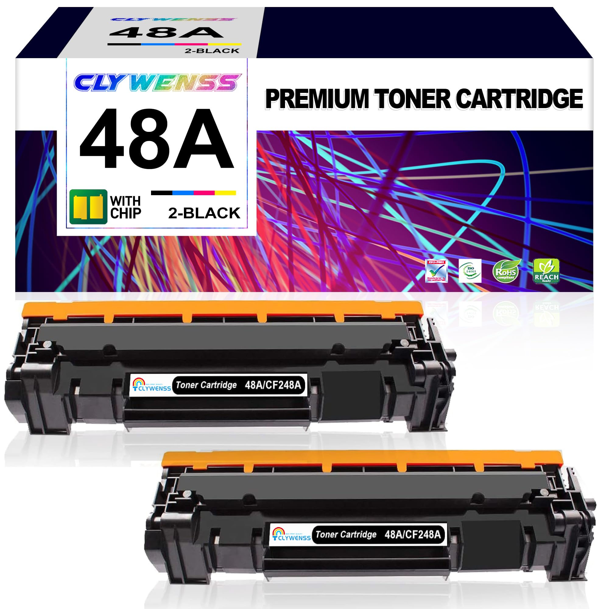 CLYWENSS Compatible Toner Cartridge Replacement for HP 48A CF248A for Pro M15w M15a M16w M16a MFP M28w M28a M29w M29a M30w M31w Series Printer (2