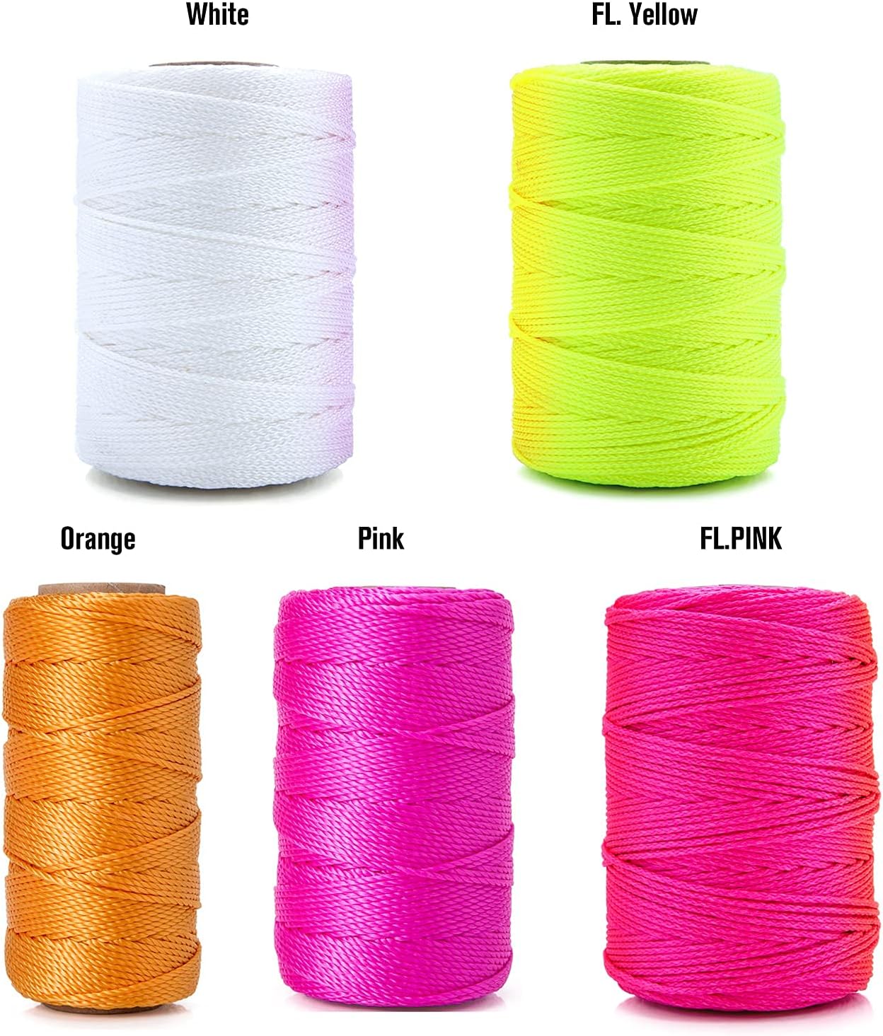 HONGDA Mason Line, 250 Feet #18 Braided Nylon Mason line String Perfect for Masonry Jobs and for The Layout of General Construction, Gardening, DIY Project, White