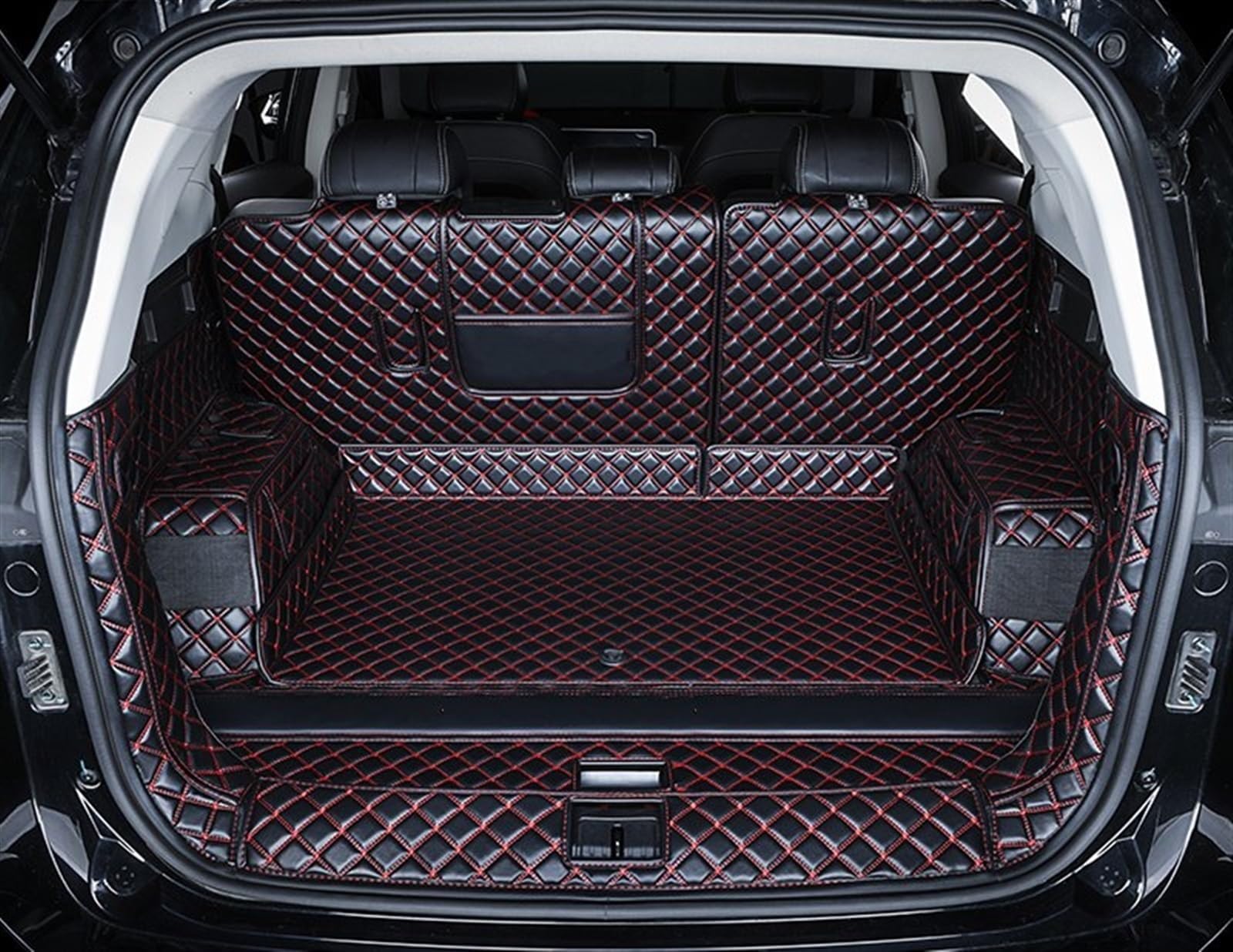 Tapis de coffre pour Jetour X70 Plus 2021 en similicuir noir et rouge
