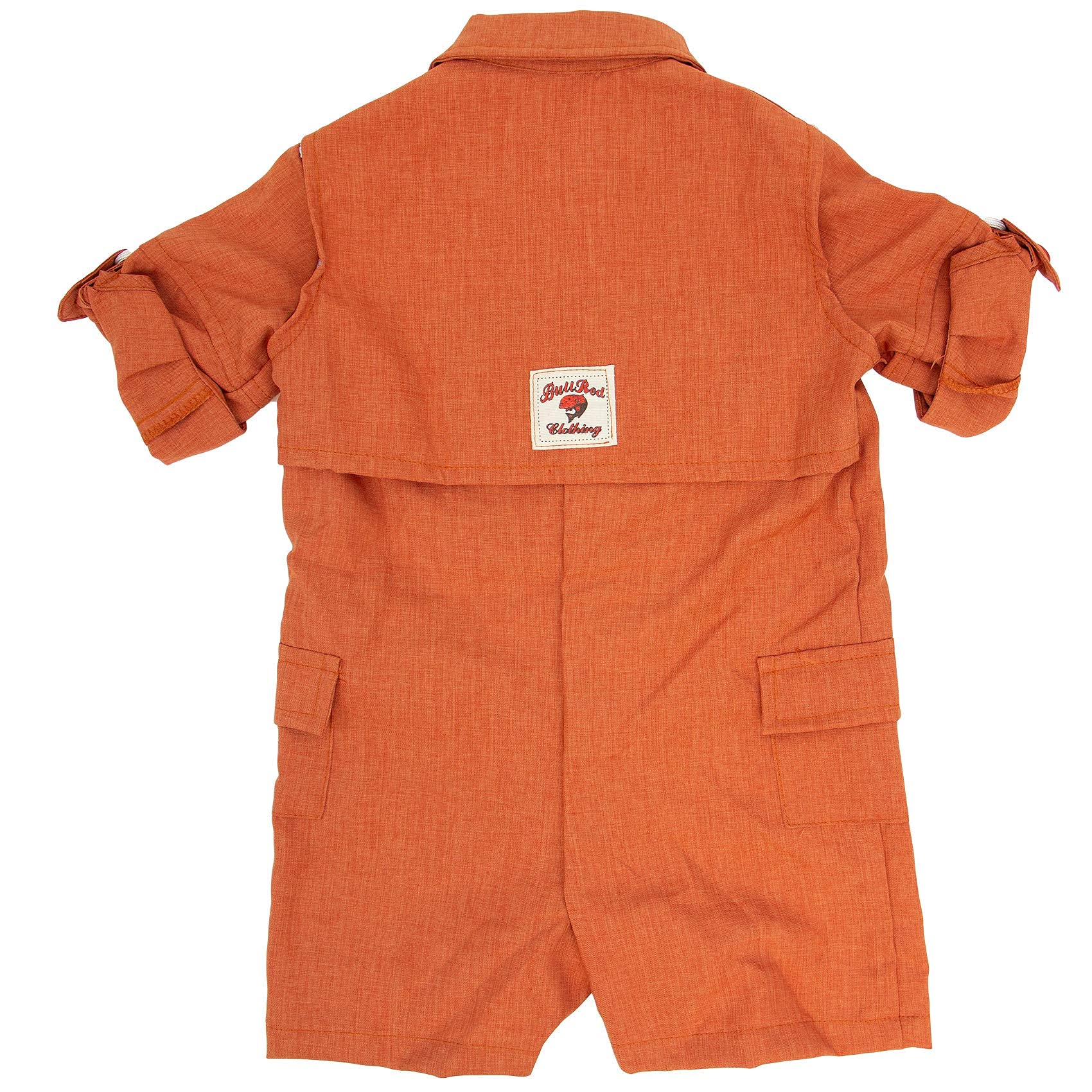 Bull Red Unisex One Piece Romper Fishing Shirt Orange