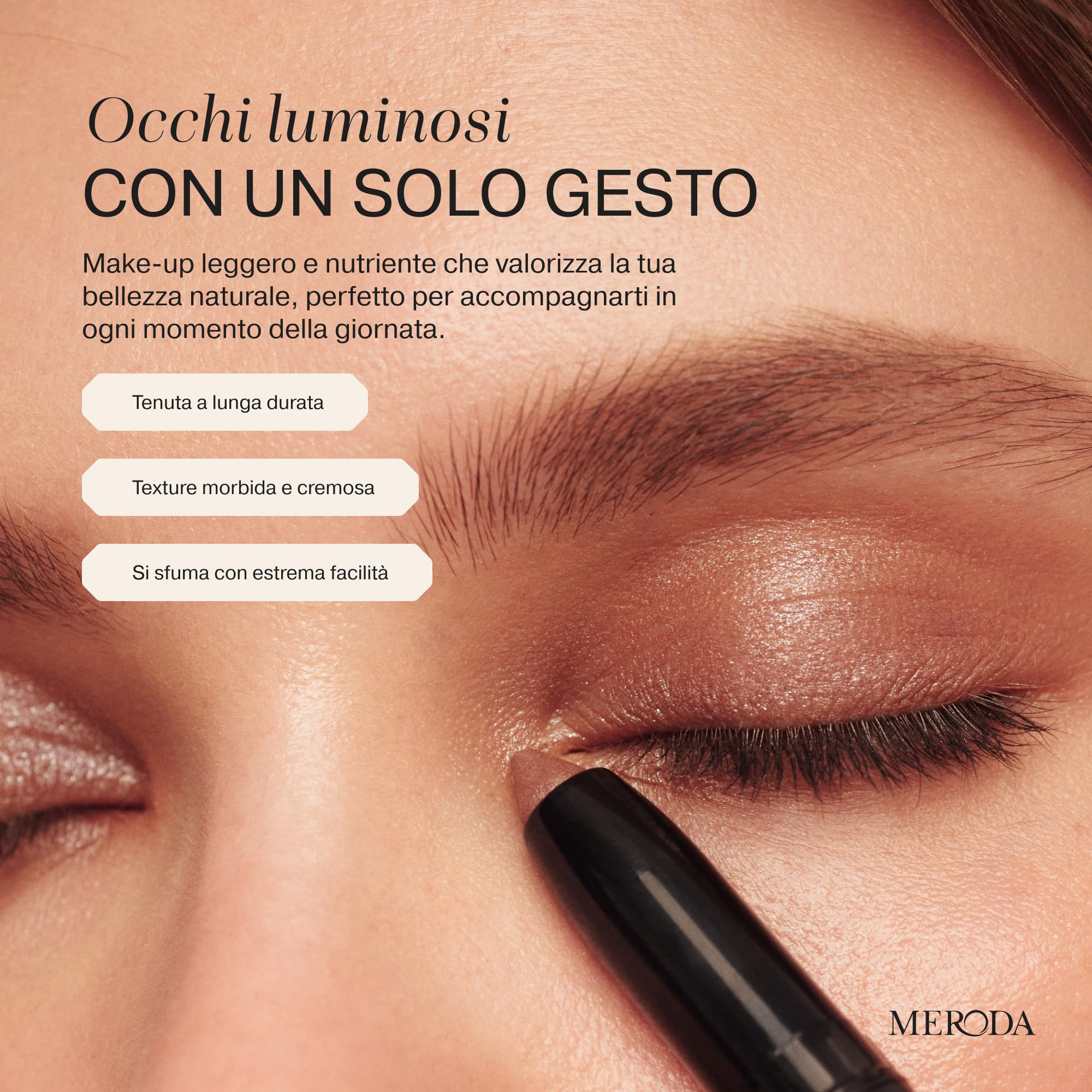 MERODA® Ombretto Stick [ANTI SBAVATURE] - Ombretto in Crema per Ogni Tipo di Pelle - Stick Occhi per Sguardo Stanco - Fino a 24h di Tenuta - Illuminante Occhi Levigante (Bronze)