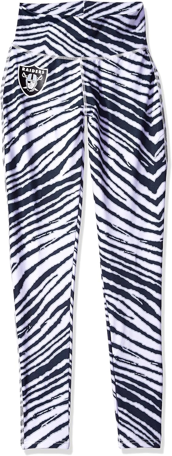 Zubaz Officially Licensed NFL Women's Zebra Print Leggings, Team Color - Image 2