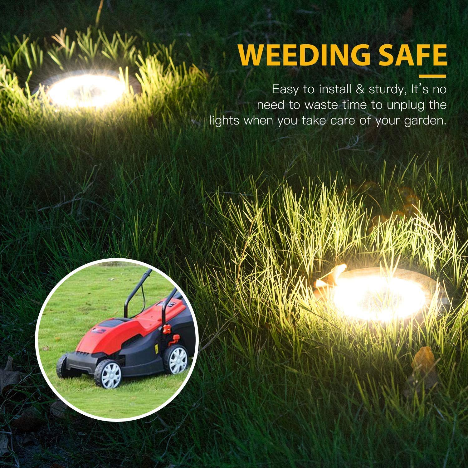 8 x LED Lámpara solar Piso de jardín al aire libre Luces impermeables de acero inoxidable, Sensor oscuro Luces de paisaje para césped Camino Patio Calzadas Área de piscina (blanca - la roca, 32pcs)