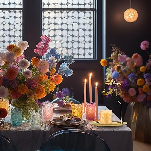 Miniatura 9 de Portavelas de latón cónico para Navidad, decoración del hogar, aniversario de boda, fiesta, regalos de inauguración de la casa, juego de 6