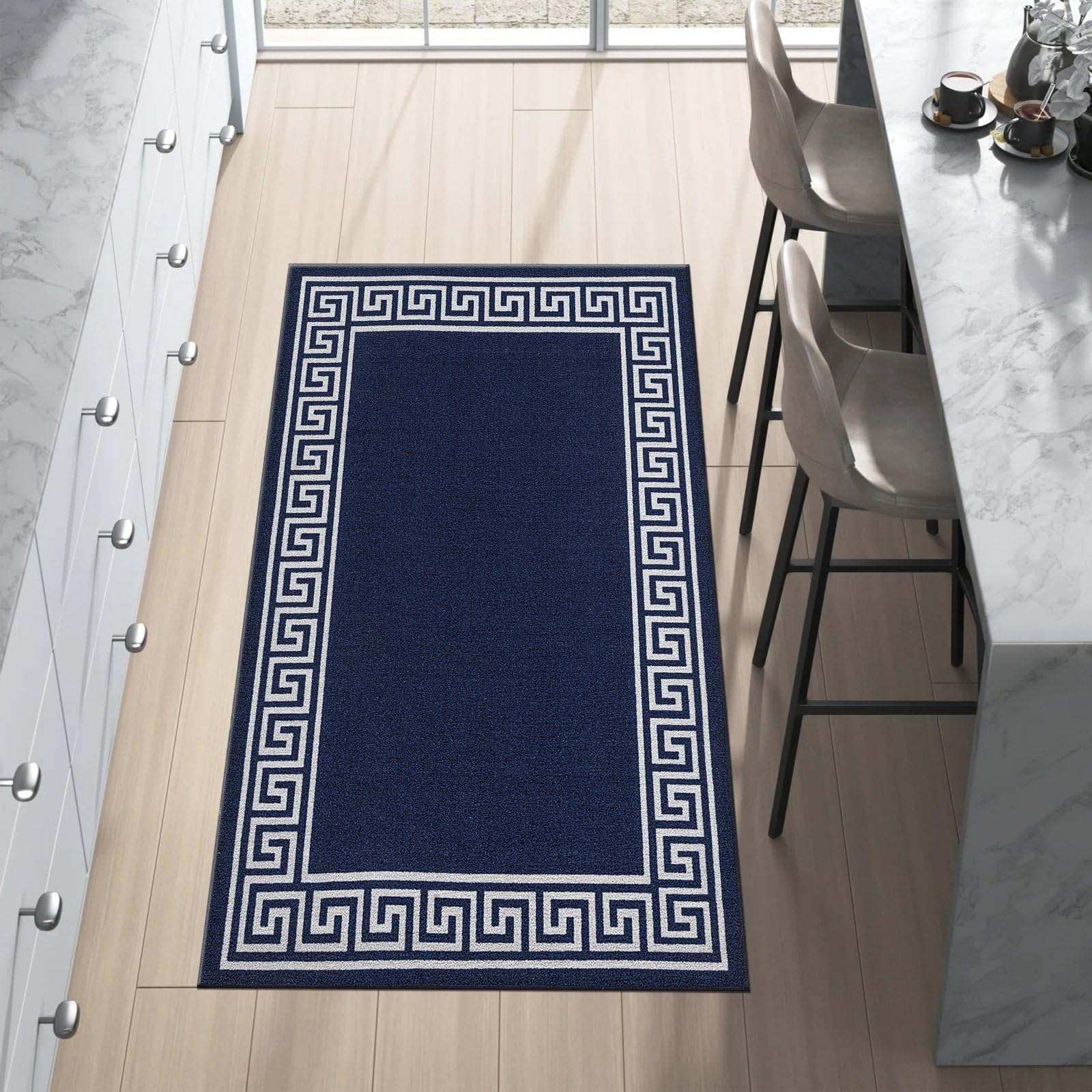 renoazul® Carpet Runners for Hallways Non-Slip Long & Wide Heavy-Duty Plain | 80 x 300 cm Super Absorbent Indoor Stair Carpet and Kitchen Anti-slip Floor Mats - Greeky Rug - Grey & Black — view 56