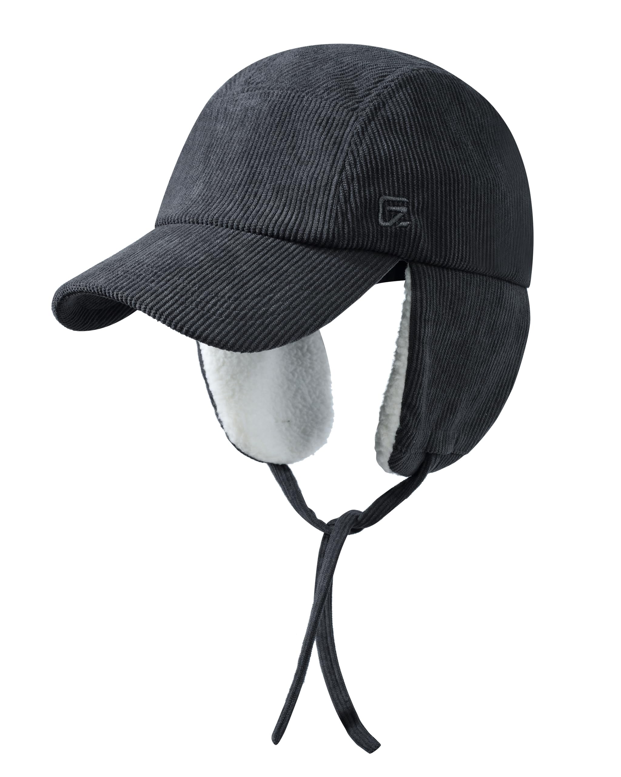 GADIEMKENSD Winter Trapperhut mit Ohrenklappen, Wintermützen für Frauen, Cord Baseballkappe