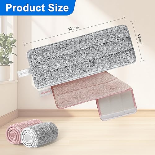Miniatura 8 de JOYMOOP Almohadillas de repuesto para trapeador, almohadillas de microfibra reutilizables para trapeador plano de 13 pulgadas y cubo de trapeador,