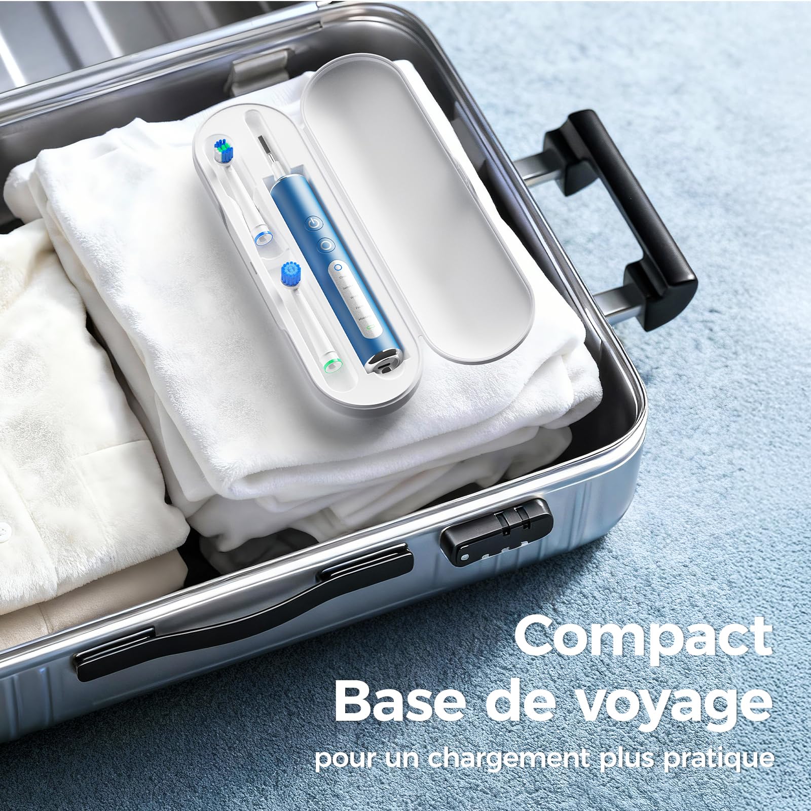 Brosse à Dents Électrique Rotative Pour Adultes et Enfant, 3 Intensités 5 Modes, Brosse à Dent Électrique avec 8 Têtes de Brosse, Étui de Voyage, Étanche IPX7, Batterie 120 Jours