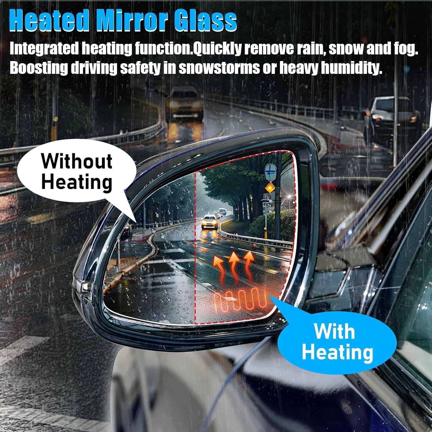 Jaronx Compatible with BMW Side Heated Mirror Glass for X3 2015-2024/ X4 2015-2025/ X5 2014-2025/ X6 2015-2025/ X7 2019-2024, Left Driver Side Heated Without Auto Dimming Mirror Glass Replacement