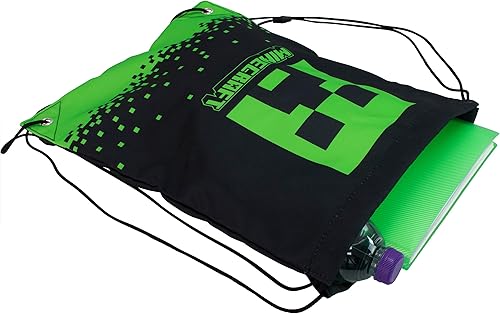 Miniatura 3 de Minecraft Bolsa de entrenamiento Bolsa de zapatos para niños Bolsas con cordón para niños Producto oficial, Negro -, Mochilas de mochila