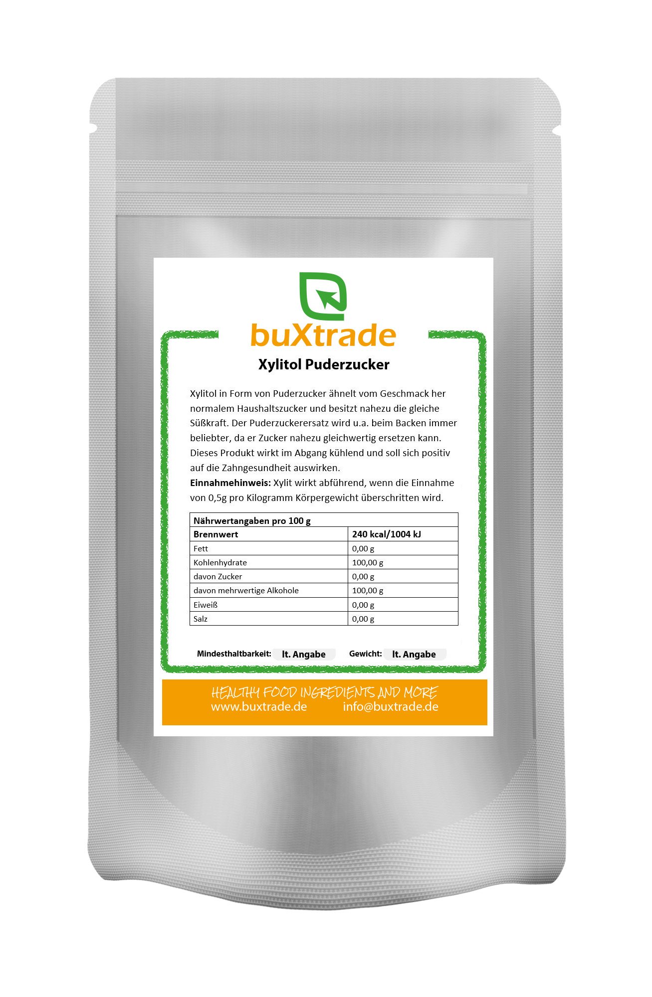 Xylitol Puderzucker - Xylit Puder Zuckerersatz 100% rein Zucker Süßstoff VERSCHIEDENE GRÖßEN
