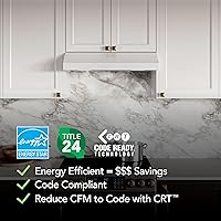 Vista 6 de Campana extractora de 30 pulgadas Glacier 490 MAX Ventilador CFM 1.1 Sones Blanca de Broan-NuTone